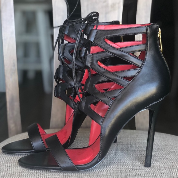 Charles Jourdan Shoes - Black leather ankle strap booties NEW